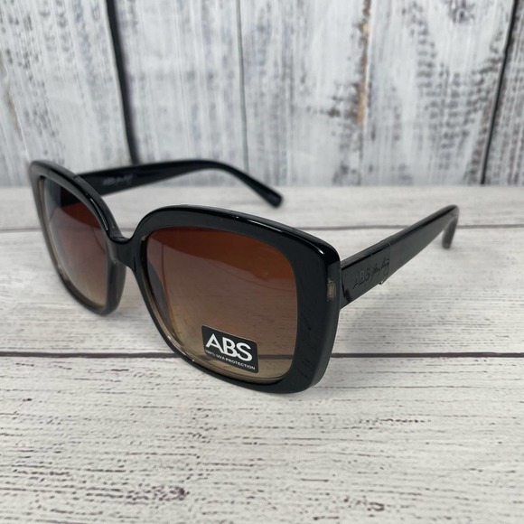 ABS Allen B. Schwartz (Platinum) Large Oversized Black Fashion Sunglasses (NWT) - Picture 4 of 4
